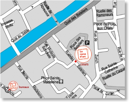 Map for Le Carré d'Art, dance school in Strasbourg