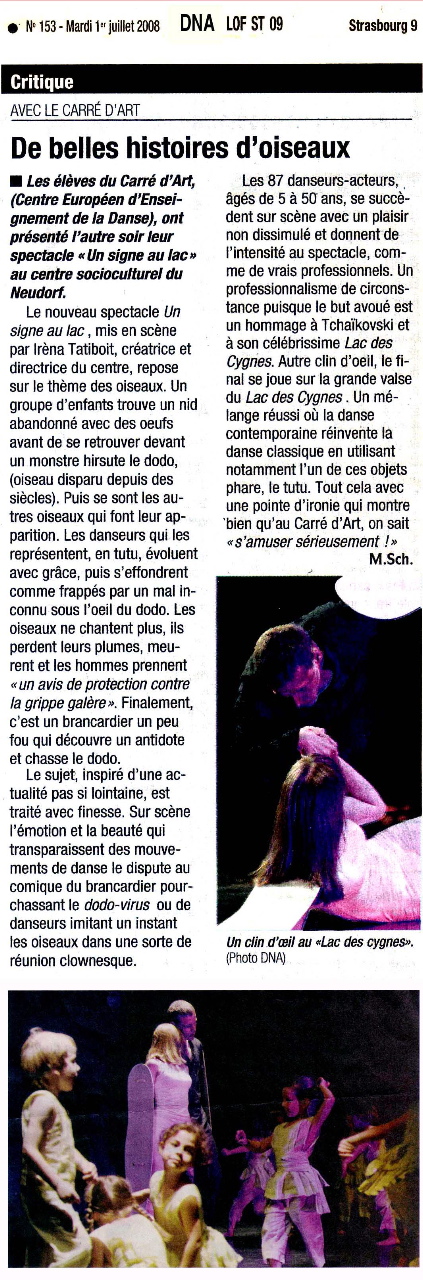 Le Carré d'Art, dance school in Strasbourg - DNA, M.Sch., 1er Juillet 2008, 